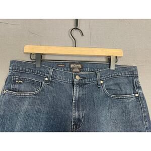 Michael Kors Tailored Fit Women's Size 32 X 32 Dark Wash Blue Denim Jeans